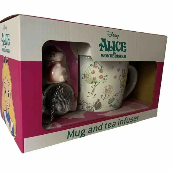 NEW Disney Alice in Wonderland Mug and Cheshire Cat Tea Infuser Set - Picture 2 of 4